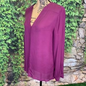 Joie Burgandy Silk Blouse S